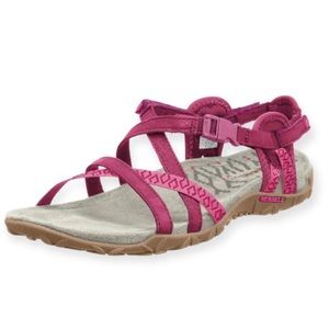 Merrell Terran Lattice II fuscia performance leather & nylon sz 9